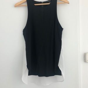 Banana Republic sleeveless top, black/white